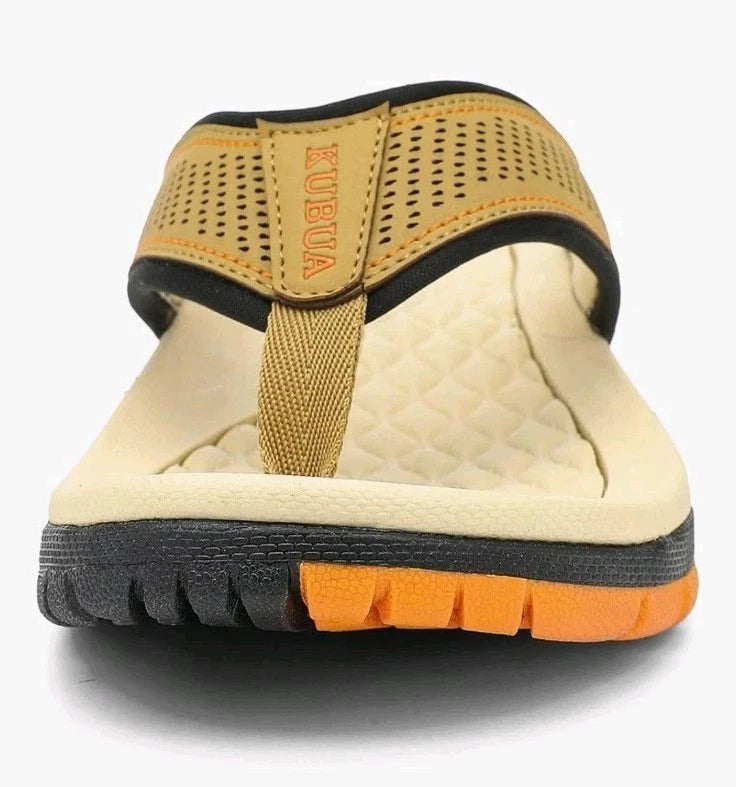 KUBUA Men's Beach Flip-Flops Water Sandals Outdoor Athletic Thong Orthopedic