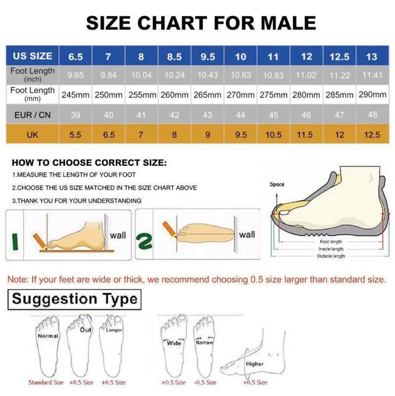 Men's Plus Size Slippers Slip On Flats Beach Close Toe Sandals Shoes