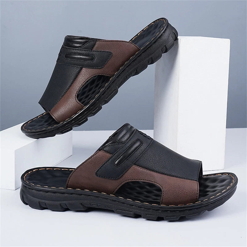 Summer Mens Slide Sandals Comfort Athletic Slippers Outdoor Beach Sandals Casual
