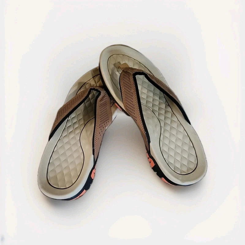 KUBUA Men's Beach Flip-Flops Water Sandals Outdoor Athletic Thong Orthopedic