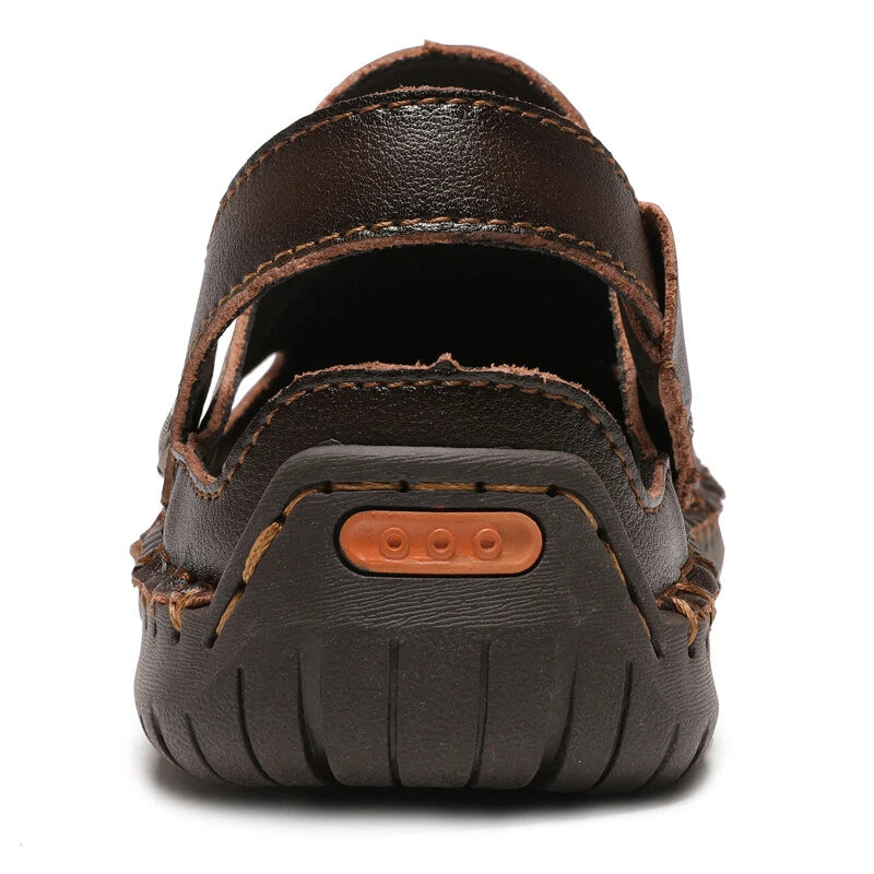 Men Sandals Genuine Leather Handmade Casual Slippers Outdoor Beach Roman Sandals