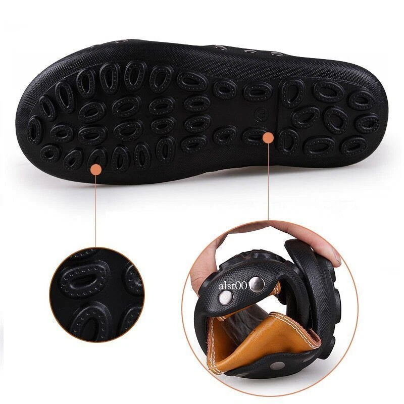 Genuine Leather Sandals Mens Slippers Flip Flops Beach Male Men Casual Open Toe
