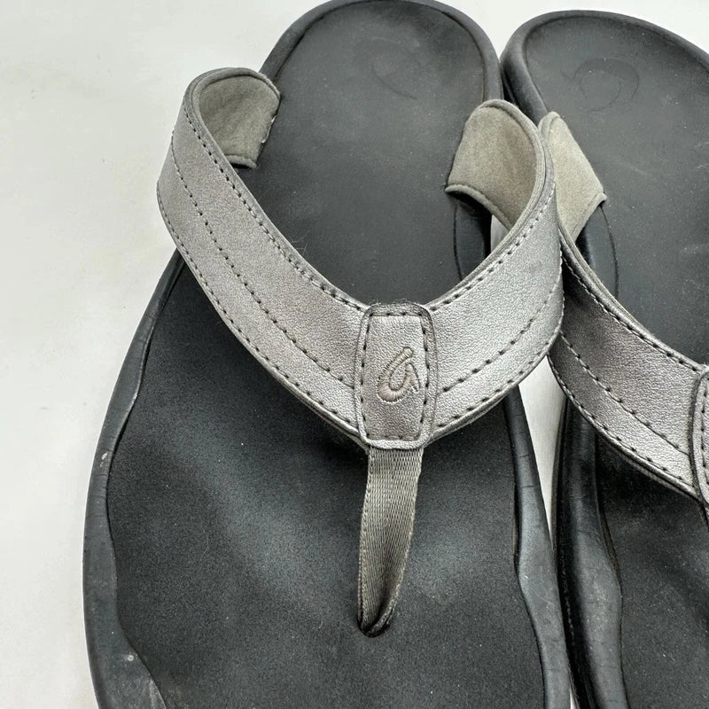Olukai Ohana Womens 10 Toe Thong Sandals Slip On Beach Shoes Leather