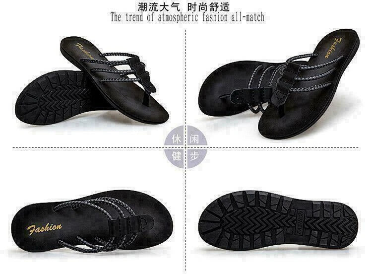 Mens Clip Toe Thong Sandals Shoes Slippers Flats Slip on Flats Beach Outdoor new