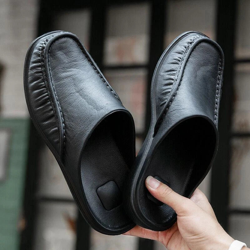 Men's Plus Size Slippers Slip On Flats Beach Close Toe Sandals Shoes