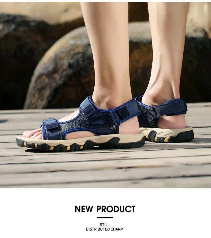 Sandals for Men Genuine Leather Beach Slippers Outdoor Comfort Walking Boots