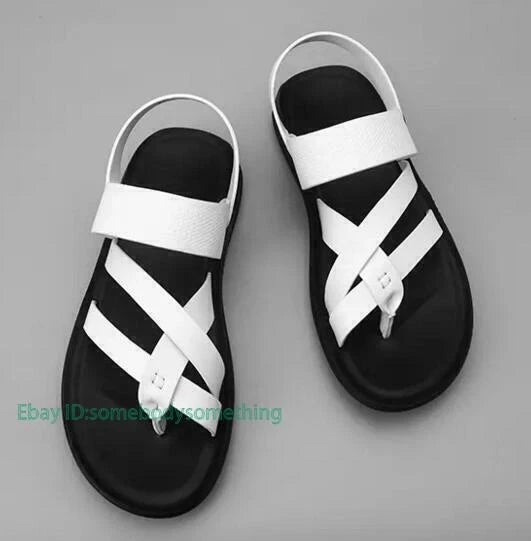 Mens Roman Casual Shoes Beach Flats Sandals Flip Flops Summer Strappy Slippers