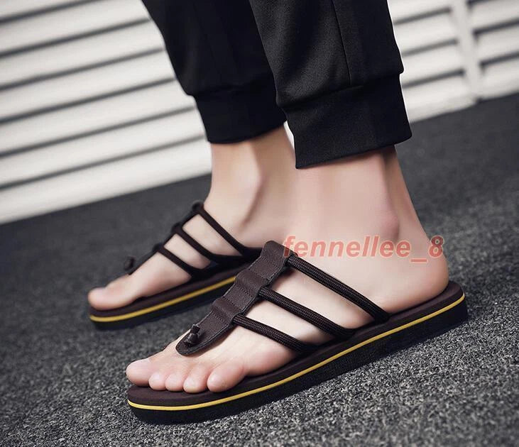 New Mens Thongs Flat Flip Flops Slippers Strappy Summer Beach Sandals Soft Shoes