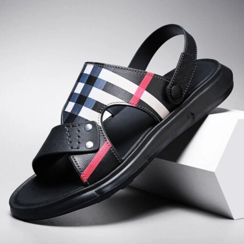 Summer Men Casual Leather Sandals Sports Beach Shoes Soft Home Slippers US