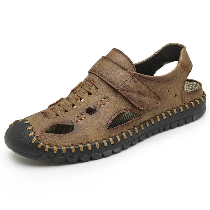 Handmade Genuine Leather Sandals for Men Summer Beach Sandals Men Slippers Shoes