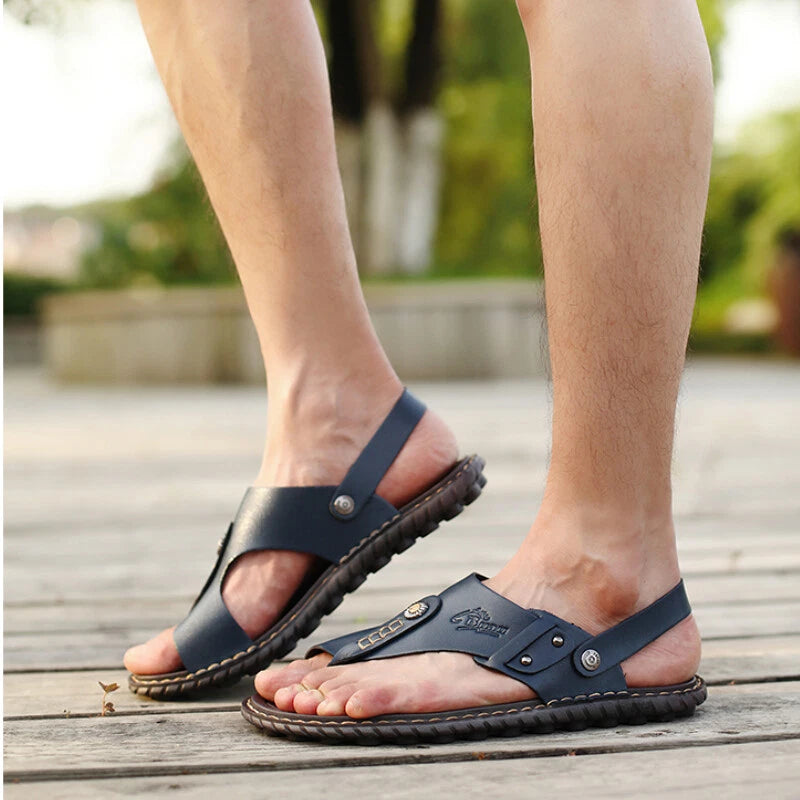 Summer Men's Sandals Flat Beach Slippers Outdoor Non-slip Sneakers