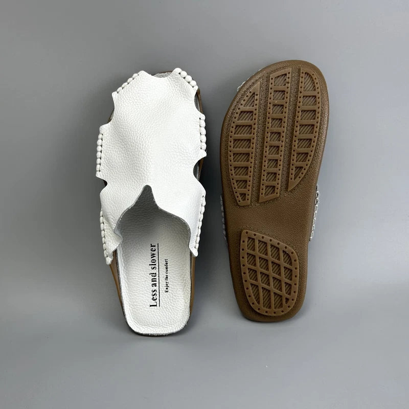 Men's Summer Beach Leather Sandals Closed Toe Slippers Outdoor Casual Shoes US10