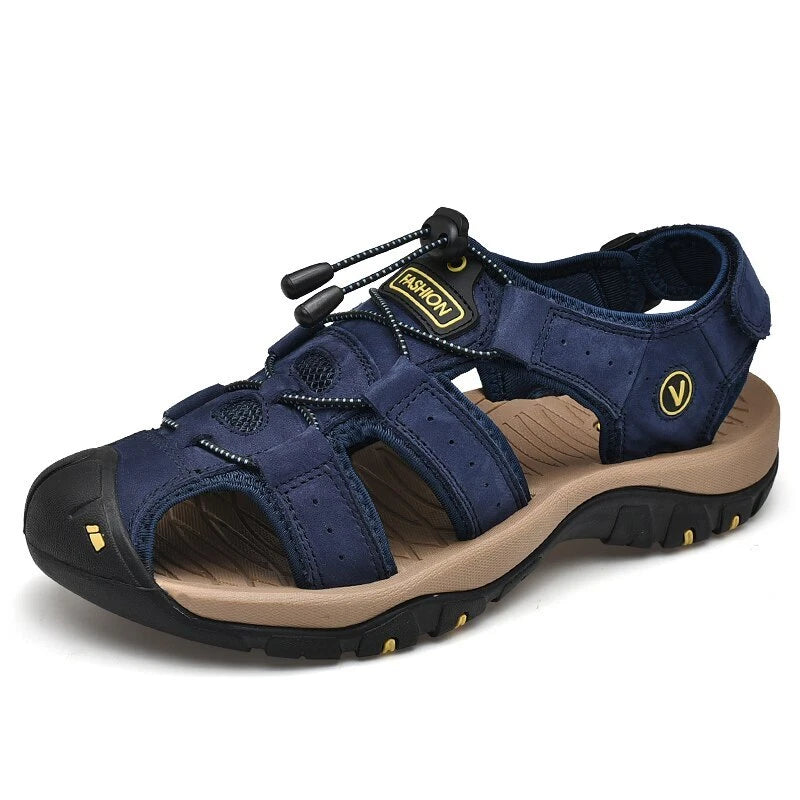 Men's Sandals Genuine Leather Beach Slippers Casual Shoes Outdoor Sneakers