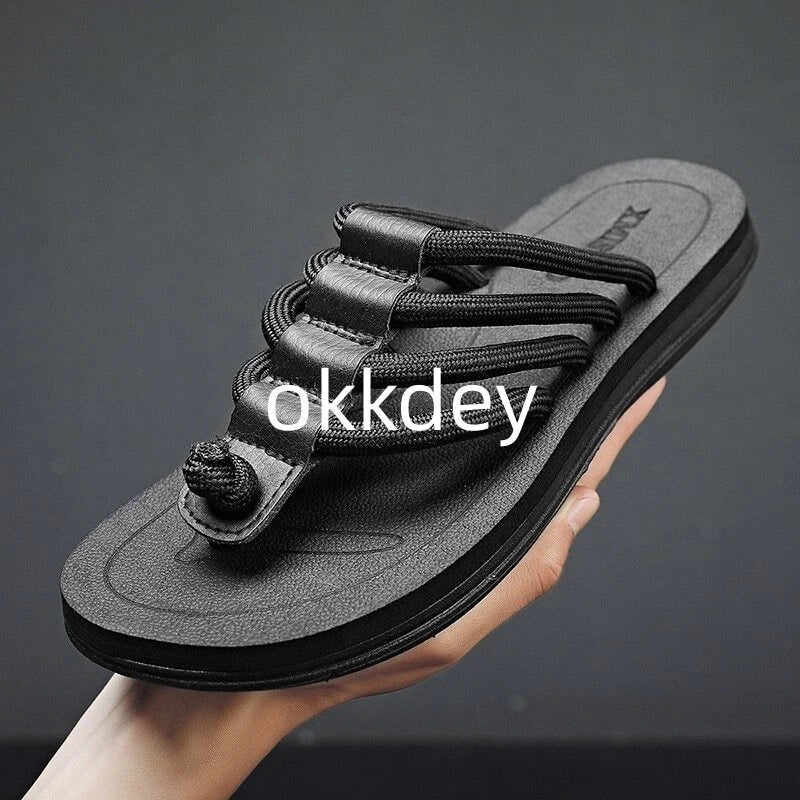 Chanclas De Verano Para Hombre Zapatos Planos Transpirables Cómodos Playa Casual