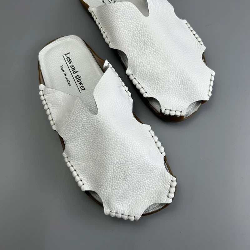 Men's Summer Beach Leather Sandals Closed Toe Slippers Outdoor Casual Shoes US10