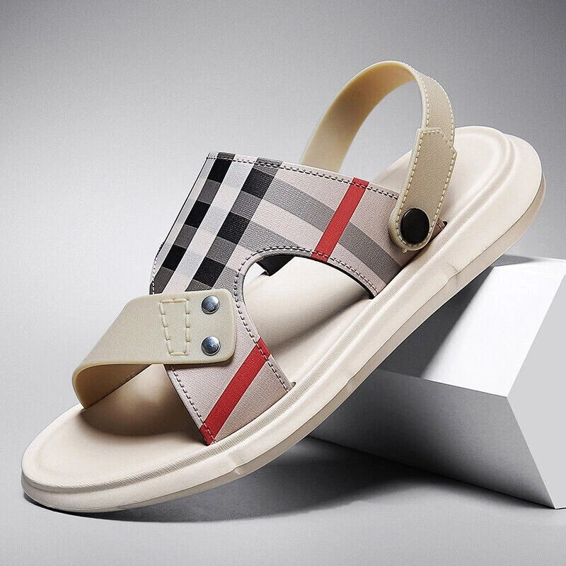 Summer Men Casual Leather Sandals Sports Beach Shoes Soft Home Slippers US