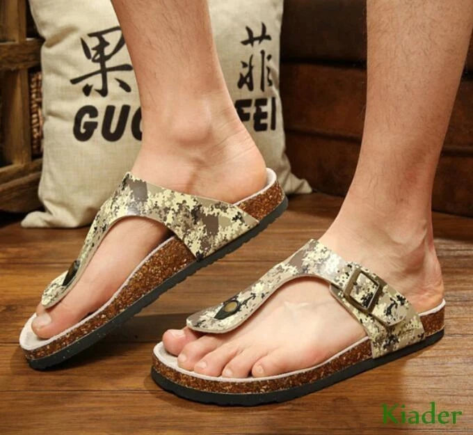 Fashion Mens buckle flat comfy casual slippers slingback beach Summer sandals sz