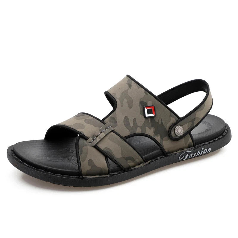 Outdoor Sandals Mens Slippers Fashion Breathable Beach Sandals Leather Sandalias