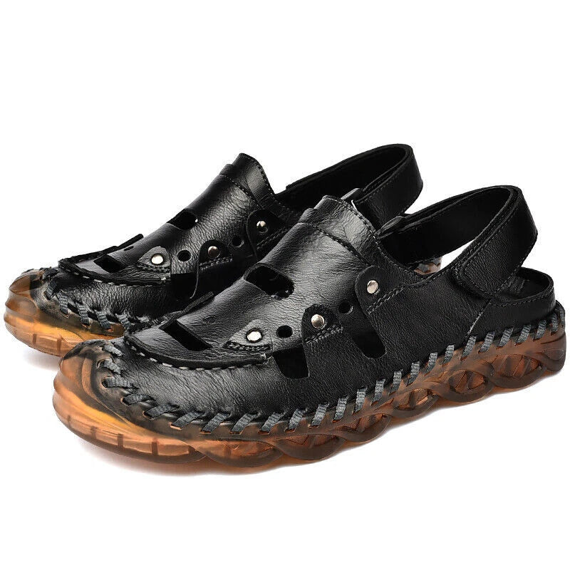 Causal  Summer Mens Sandals Leather Shoes Wear Resistance Roman Beach Slippers