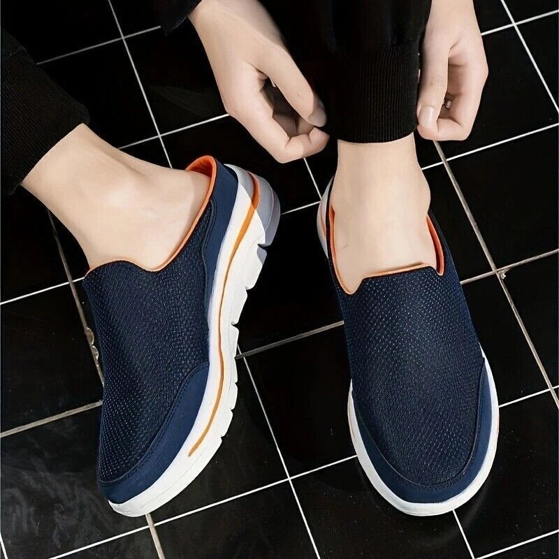 Men's Slip-on Mules Half Sneakers Casual Walking Shoes Outdoor Backless Sneakers