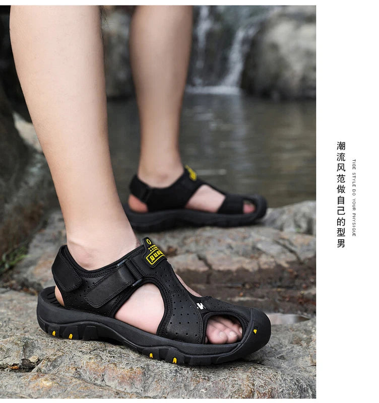 Summer Sandals Men Beach Non-slip Wearproof Anti-collision Soft Slippers