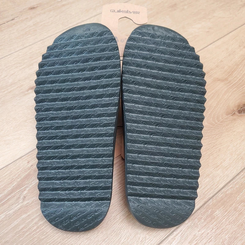 New Quiksilver Cloudbreak Black Slides Slippers Sandals Mens Size 12