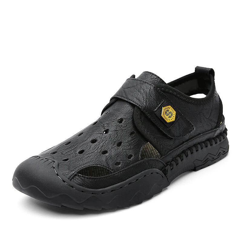 Classic Summer Large Size Men's Sandal Leather Slippers Breathable Beach Sandals