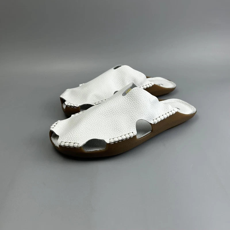 Men's Summer Beach Leather Sandals Closed Toe Slippers Outdoor Casual Shoes US10