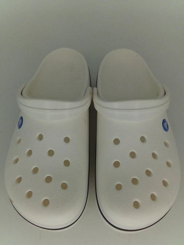 Crocs Unisex Crocband Clog Sandals, White, Men's 8/Women's 10
