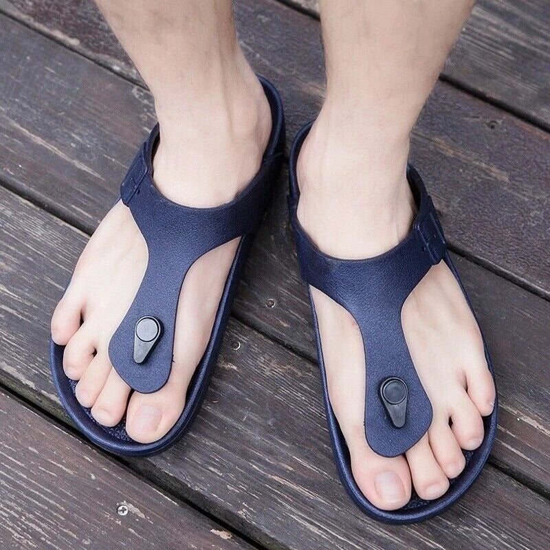 Fashion Men Sandals Summer Beach Slippers Slip On Flats Slides Casual Shoes