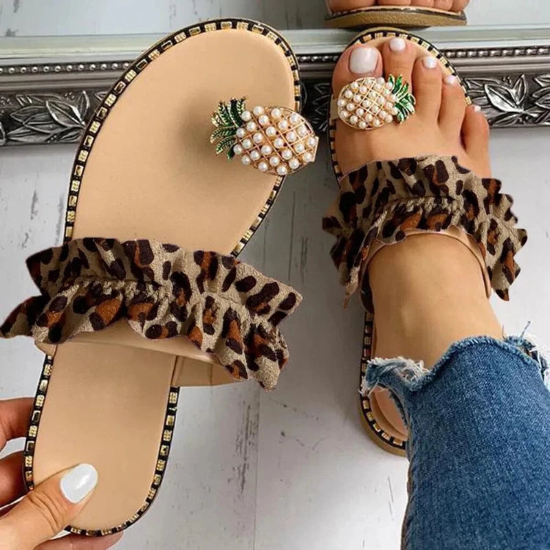 Women Slipper Flat Toe Bohemian Summer Beach Sandals Ladies Shoes