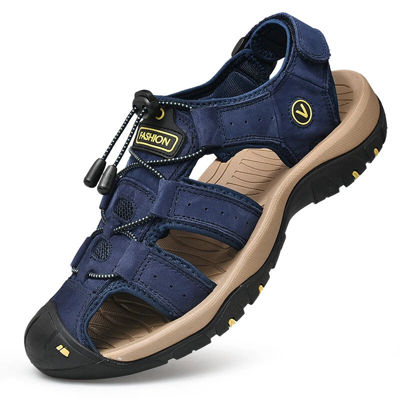 Genuine Leather Men's Casual Sandals Hiking Rome Beach Garden Slippers Sneakers