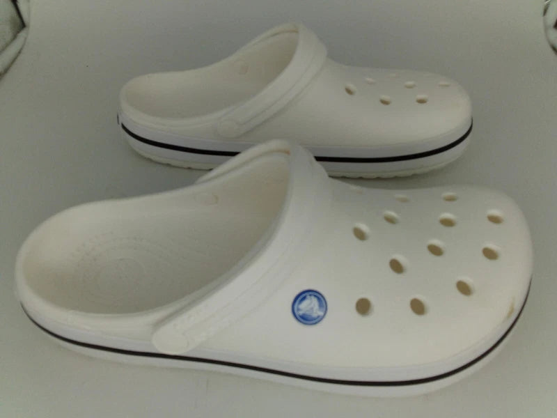 Crocs Unisex Crocband Clog Sandals, White, Men's 8/Women's 10