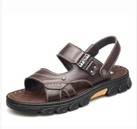 Summer Men's Sandals Casual Breathable Beach Shoes Faux Leather Outdoor Slippers