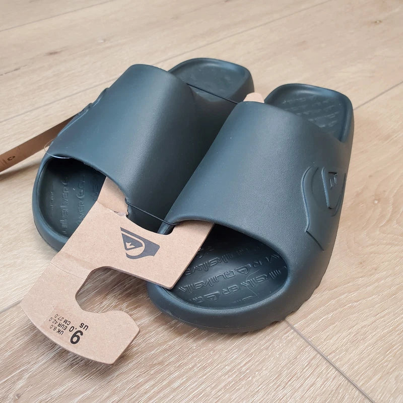 New Quiksilver Cloudbreak Black Slides Slippers Sandals Mens Size 9