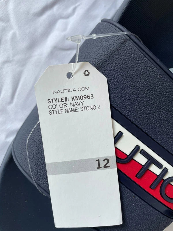 Nautica Men's Slipper STONO 2 Comfort Flip Flop in Navy and Red, Size 12 US