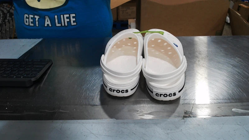 UsedLikeNew_Crocs Men's and Women's Crocband Clog, White, 12 Women/10