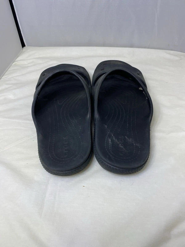 Crocs Sandals Mens Size 10 Womens 12 Black Two Strap Slide Beach Pool Shoes