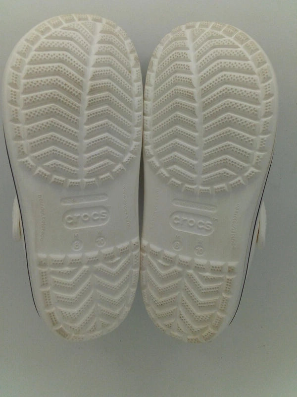 Crocs Unisex Crocband Clog Sandals, White, Men's 8/Women's 10