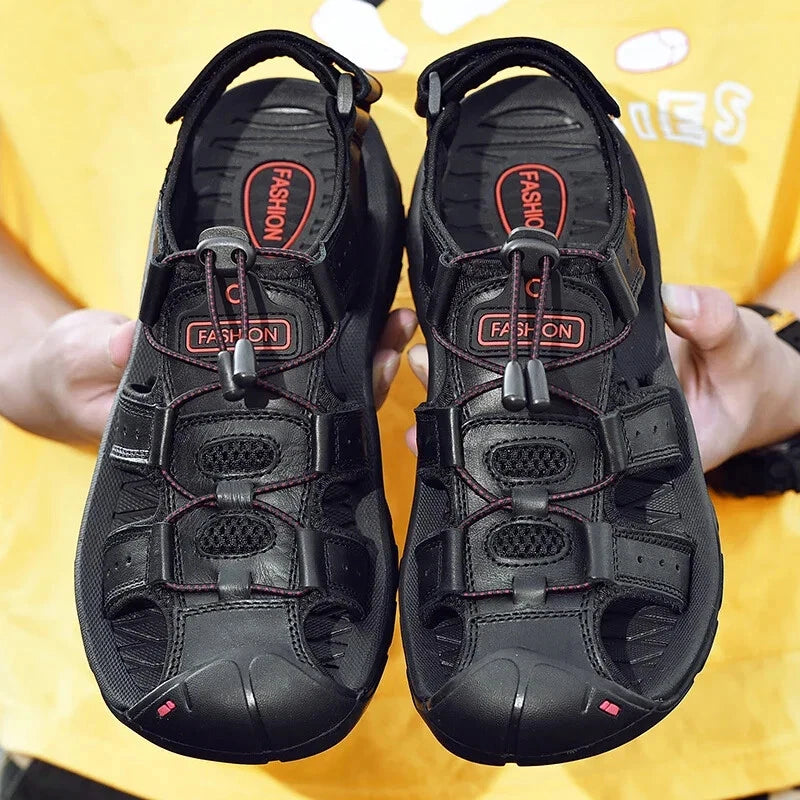 Summer Men's Sandals Breather Toe Outdoor Hiking Slippers Beach Wading Shoes