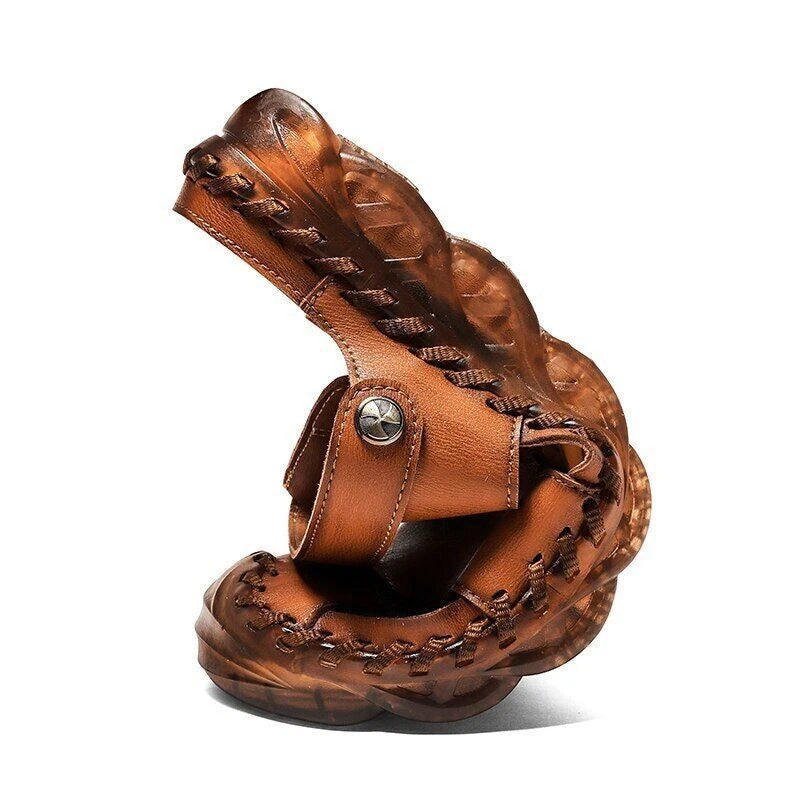 Outdoor Summer Men Sandals Genuine Leather Casual Shoes Slip-on Beach Slippers