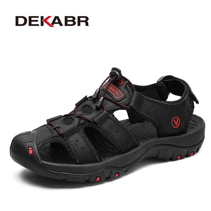 Genuine Leather Men's Sandals Summer Shoes Beach Slipper Outdoor Casual Sneakers
