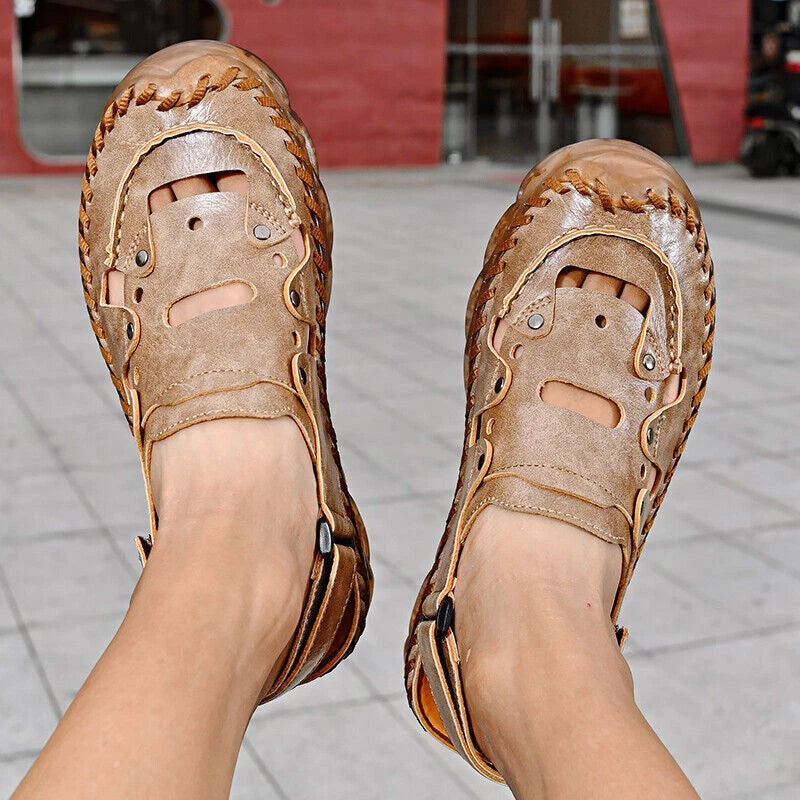 Causal  Summer Mens Sandals Leather Shoes Wear Resistance Roman Beach Slippers