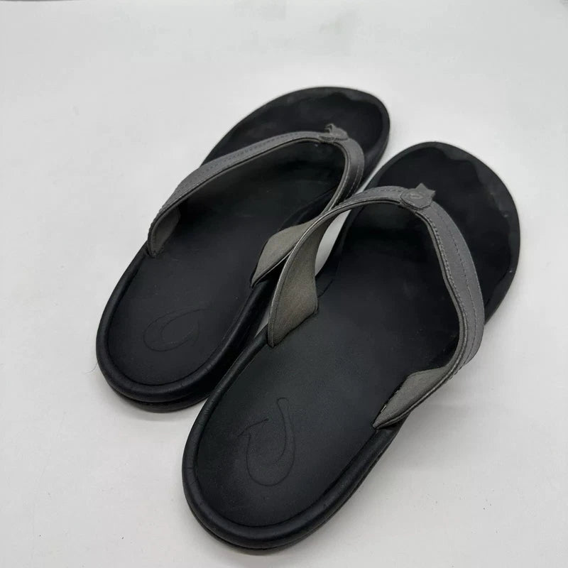 Olukai Ohana Womens 10 Toe Thong Sandals Slip On Beach Shoes Leather