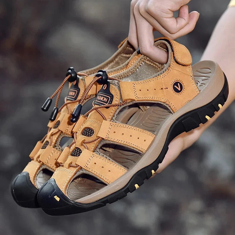 Summer Men's Sandals Breather Toe Outdoor Hiking Slippers Beach Wading Shoes