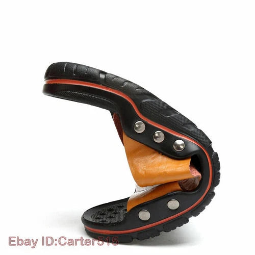 Men Sandals Leather Slippers Flip Flops Fashion Beach Slides Outdoor Plus Size