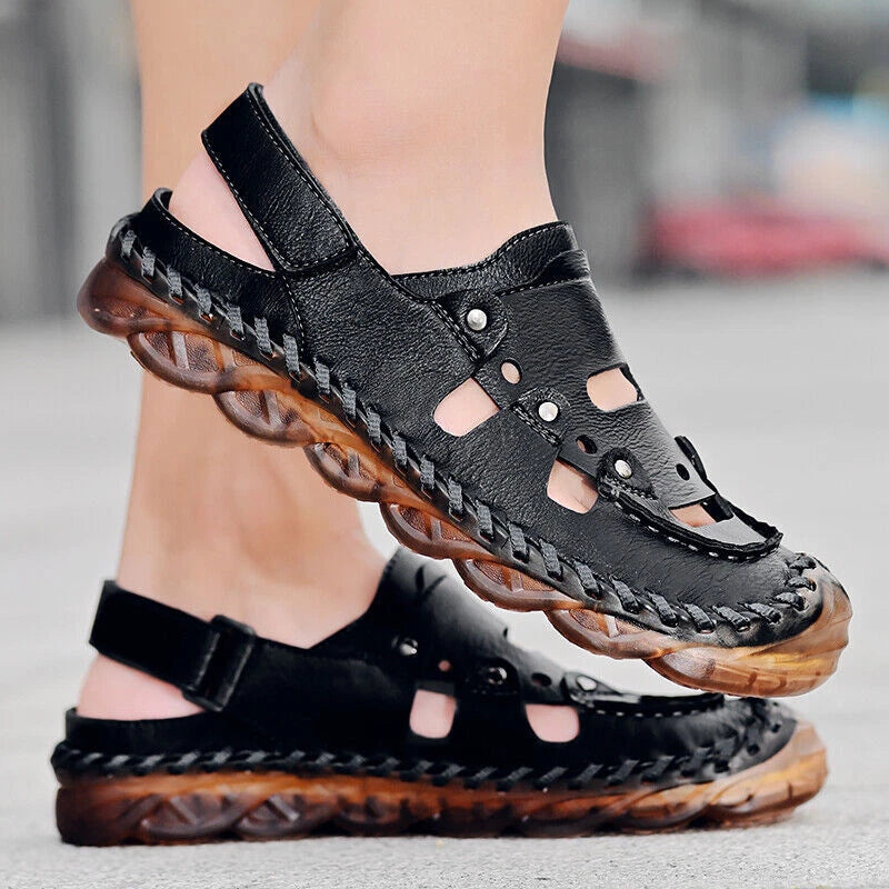 Causal  Summer Mens Sandals Leather Shoes Wear Resistance Roman Beach Slippers