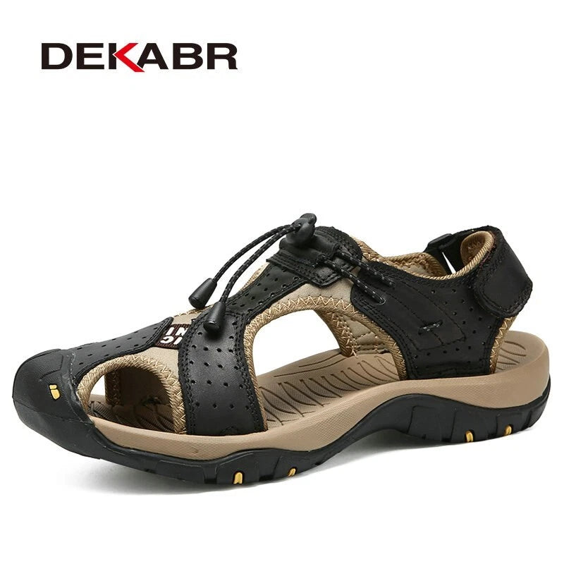 Genuine Leather Men's Sandals Summer Shoes Beach Slipper Outdoor Casual Sneakers