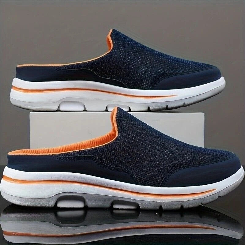 Men's Slip-on Mules Half Sneakers Casual Walking Shoes Outdoor Backless Sneakers