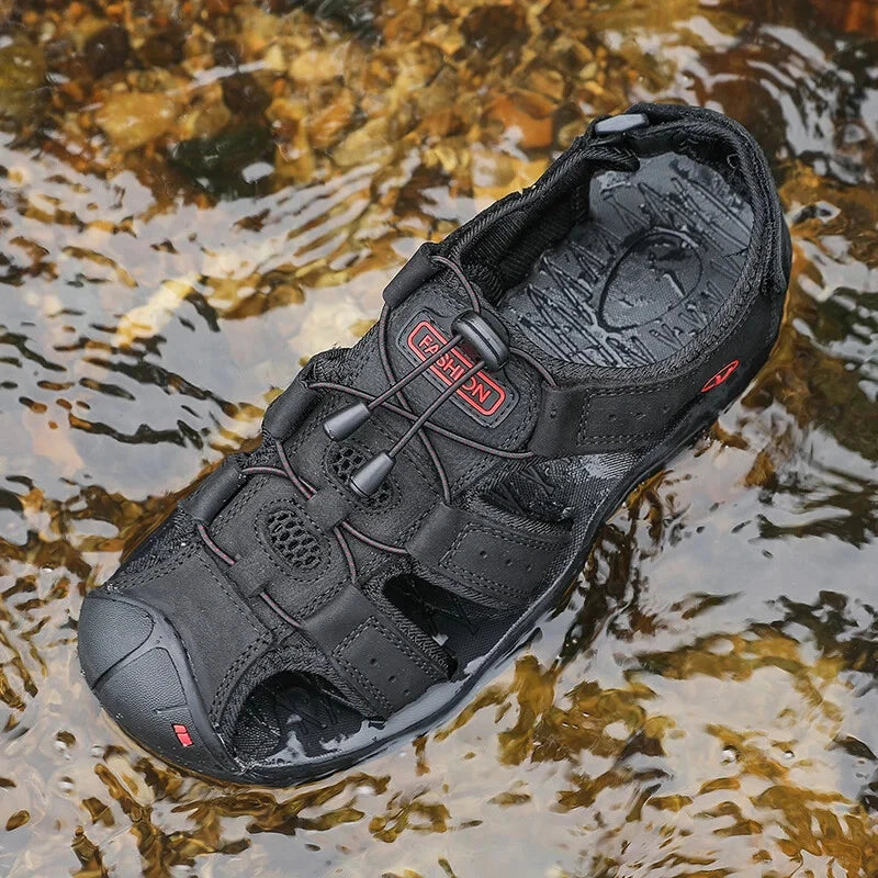 Summer Men Sandals Leather Casual Breathable Outdoor Beach Slipper Fashion Shoes